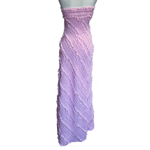 Endless Rose Ruffled Maxi Dress in Size Small Pink Pleated Chiffon