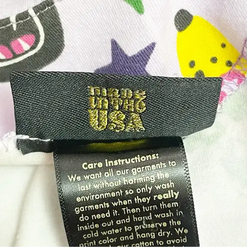 Nooworks Greta Dress XS Purple Graphic Print Fit & Flare Cotton Jersey Pockets