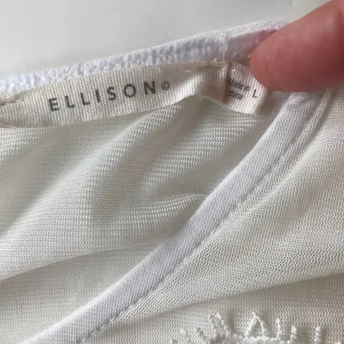 Ellison White Top Crochet Swimsuit Cover Up Large