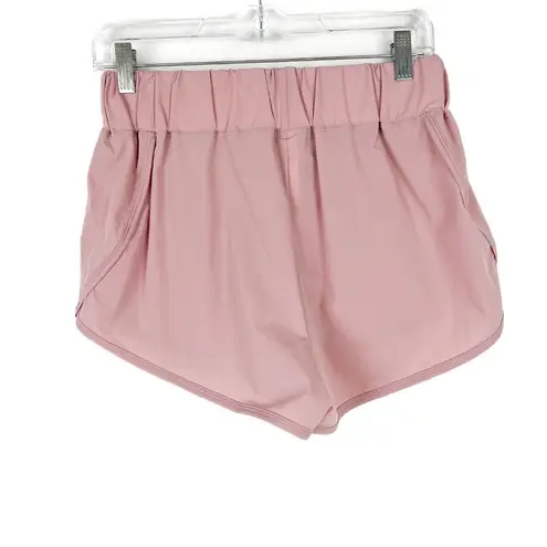 Halara NWT  High Waisted Dolphin Hem Casual Shorts 2" Pink Size Small S NEW