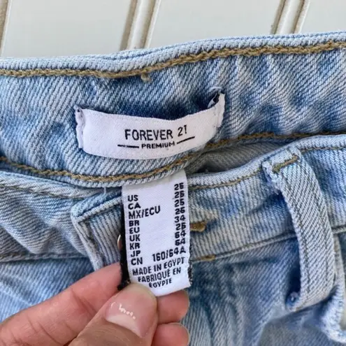 Forever 21  Light Blue Distressed Bootcut Style Jeans Size 25