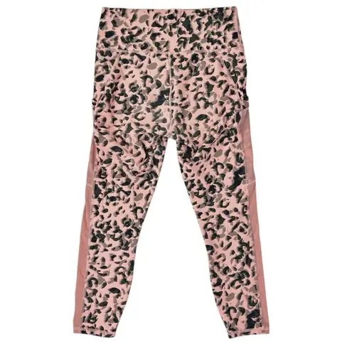 Fabletics  PowerHold Mila Pink Leopard Leggings Small