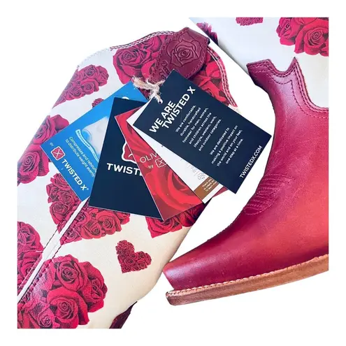 Twisted X NEW Boots Steppin Out WESTERN BOOT Women's 10 B Cherry Red Rose Heart