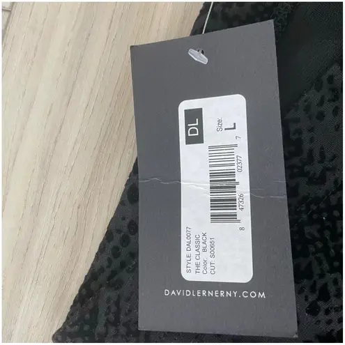 David Lerner New The Classic Black Embossed Snake Print Leggings Size L - Image 4