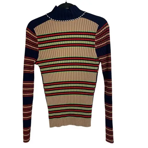 Tory Burch  Multicolor Pullover Striped Turtleneck Sweater Size L