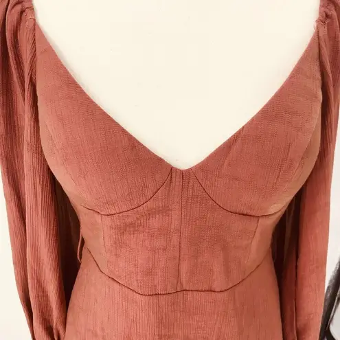 Saint + Secrets Brown Fit & Flare Midi Dress