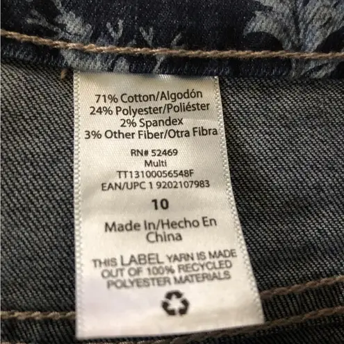 Time And Tru Printed Denim Shorts With Pockets Size 10 Womens 5 Pockets New - Image 9