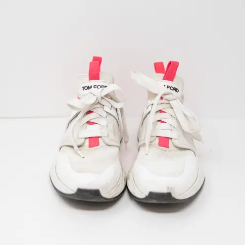 Tom Ford Women's Logo Print Embossed Lace Up Low Top Athletic Sneakers Shoes 9.5