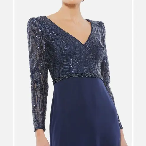 Mac Duggal EMBELLISHED LONG SLEEVE BODICE COLUMN DRESS Style #67887