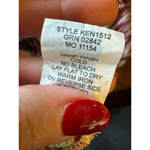 Anthropologie Fig And Flower Shirt Women XL Blue Red Floral Tunic Top Boho