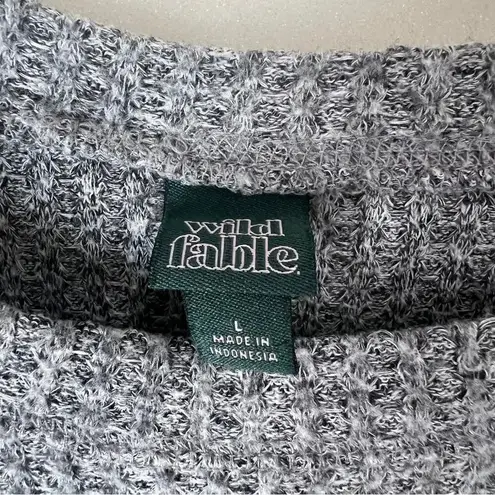 Wild Fable  Womens L Gray Waffle Knit Oversized Crop Long Sleeve Sweater