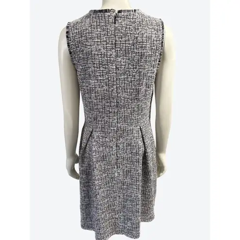 Ann Taylor LOFT Black & White Tweed Pleated Pockets Flared Bottom Dress Size 6