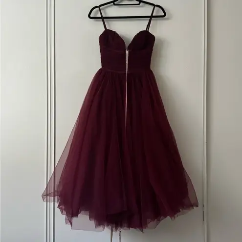 House Of CB NET  S Countess Cabernet Tulle Midi Dress