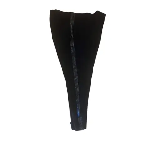 Catherine Malandrino Catherine Women’s 2X Black Leggings Pleather Stripe Detail