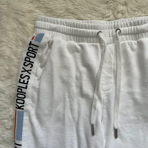 The Kooples Sweatpants x Sport Ecru Joggers Stretch Waist Logo Trim 2
