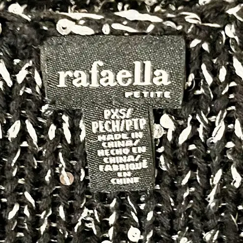 Rafaella Petite Black & Gray Sequin Pullover Sweater, XS