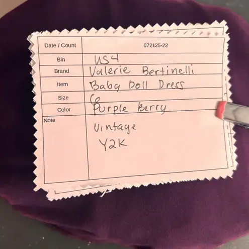 Valerie Bertinelli Y2K Baby Doll Dress Size 6 Purple Berry Ruffle Fairy Whimsigoth Stretchy Knit