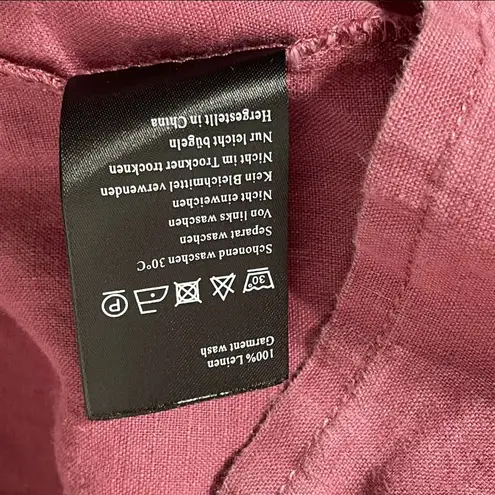 MASAI Copenhagen Nabla Dress Sheath 100% Linen Short Sleeve Kangaroo Sz XL Pink