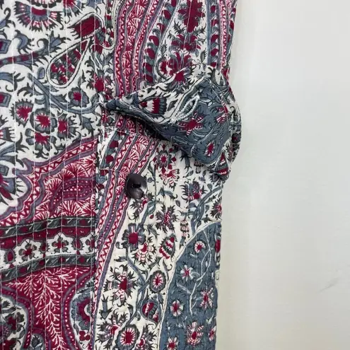 Antik Batik Quilted Cotton Voile Paisley Tajar Ankle Cargo Pants Trousers S 38