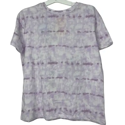 Modern Lux PURPLE TIE-DYE GRAPHIC DESIGN LIGHTWEIGHT TEE XS