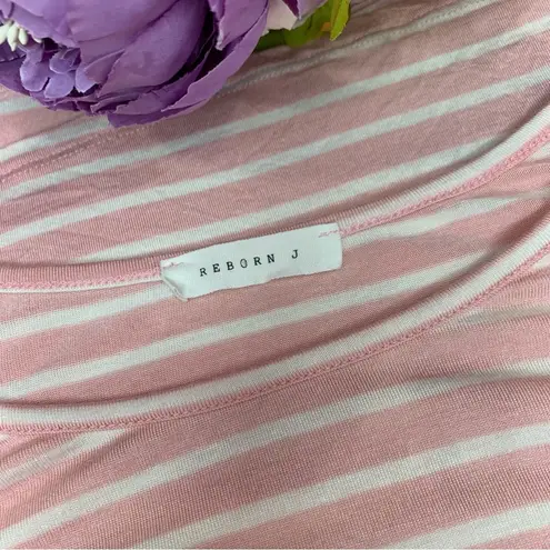 Reborn J Boutique Pink and White Bell Sleeve Top