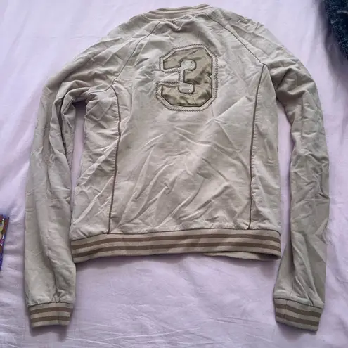 BCBGMAXAZRIA  Women's Beige Bomber Jacket