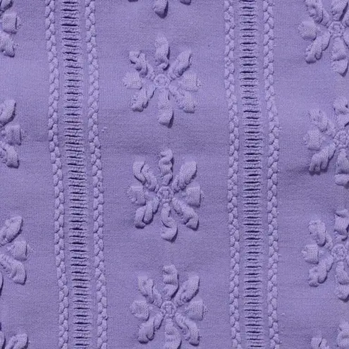 BERLOOK Purple Jacquard Front Drawstring Bikini Top AND BOTTOM 19 Size M