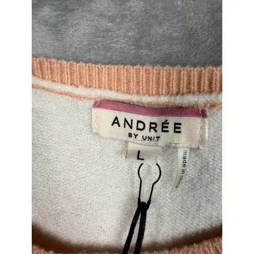 Andree by Unit Star Print Sweater Color Block Pullover Knit Top Womens Size L