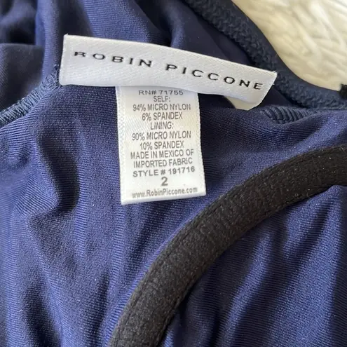 Robin Piccone Ava Plunge One-Piece swimsuit in Navy blue size 2
