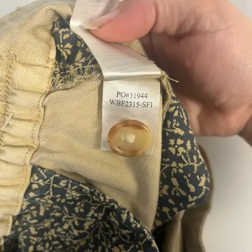 Faherty Marin High Waist Wide Leg Cotton linen Canvas Pants Size 4 Tan