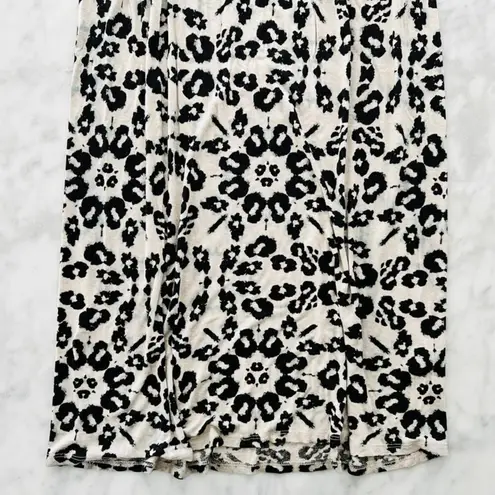 Rebecca Taylor Animal Print Maxi Skirt Rayon Size Small Black White Grey Flowy