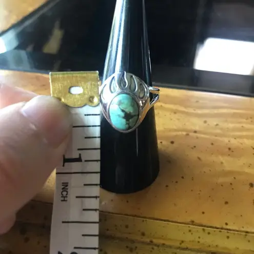 Blue Moon Turquoise Sterling Silver Bear Paw Ring Size 7