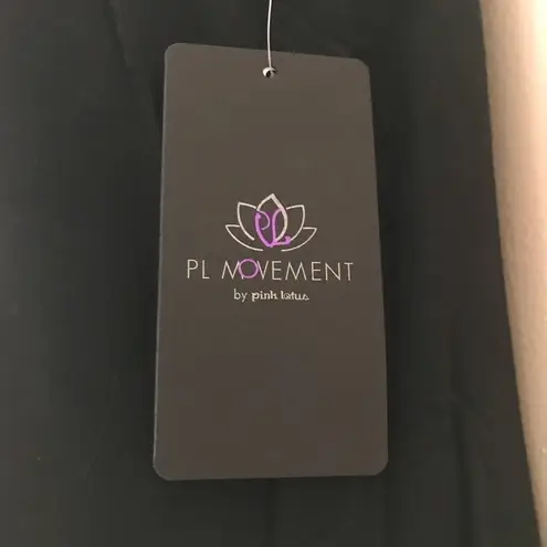 Pink Lotus PL Movement Soft Black Open Back Wrap Top Sz XS