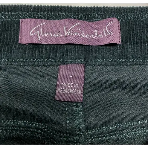 Gloria Vanderbilt Womens Dark Green Corduroy Leggings Size Large