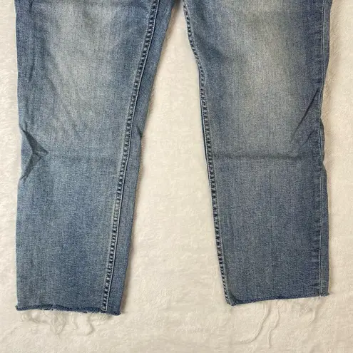 Gap  Sz 12 / 31R High Rise Cigarette Denim Blue Jean Light Indigo Wash Button Fly