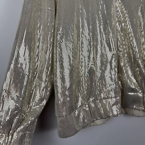 Serra Sequin Bomber Jacket Gold 90s Glam Aldi Tik Tok Viral Ladies Sz L Y2K NWT