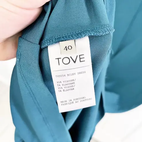 TOVE Riley Ruched Jersey Midi Dress Green Size 8