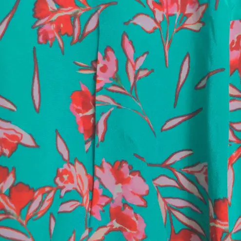 Yumi Kim Anthro Vienna Silk Floral Print A-Line Dress Dandelion Emerald 4 New