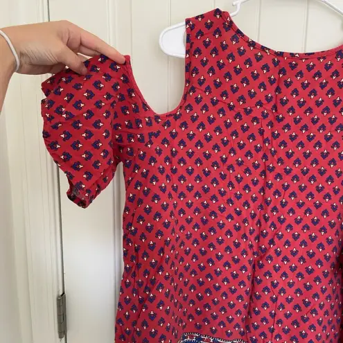 st. john's bay EUC | St. John’s Bay women’s patterned shoulder cutout blouse —‎ large