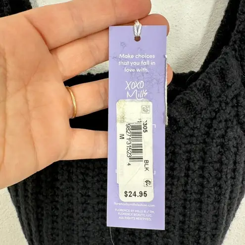 Florence by Mills Black Knit Crop Tank Top M Ribbed Cropped Sweater Camisole Size undefined