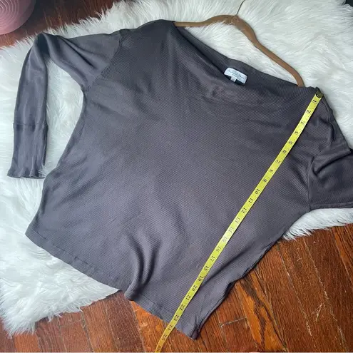 Michael Stars Grey Ribbed Boatneck Shirt Top NWOT