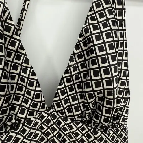 Alyn Paige NY Geometric Satin Halter Formal Y2k Dress Size 4