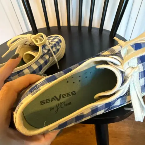 J.crew X Seavees blue gingham canvas sneakers 6