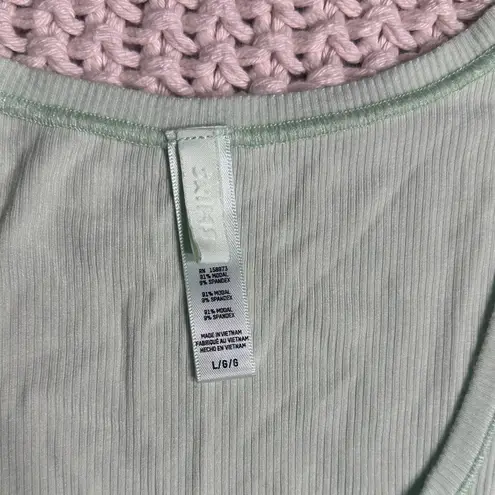 SKIMS RIBBED SOFT LOUNGE MINI DRESS IN HONEYDEW SIZE L