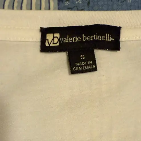 Valerie Bertinelli Off White Long Sleeve Top with Rhinestone Accents