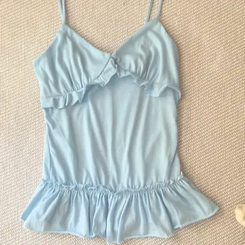 Y2k Light Blue Ruffle Cami Top Size M