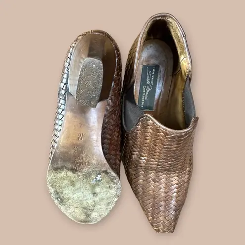 Sesto Meucci Italian Leather Woven Booties Size 5.5