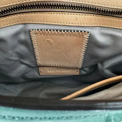 Reed Krakoff Green Leather Front Flat Shoulder Bag Handbag Career