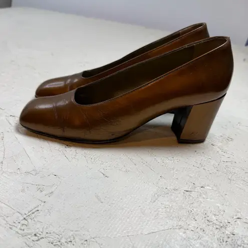 Yves Saint Laurent Bronze Leather SquareToe Block