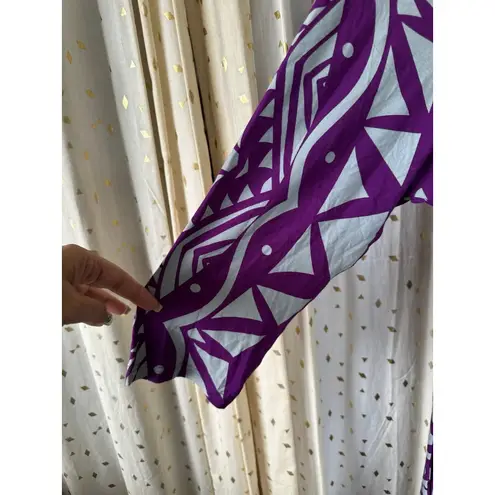 Missing Polynesia Women's Hawaiian Tribal Stretch Fit Flare Midi Dress L/XL Gray Size L